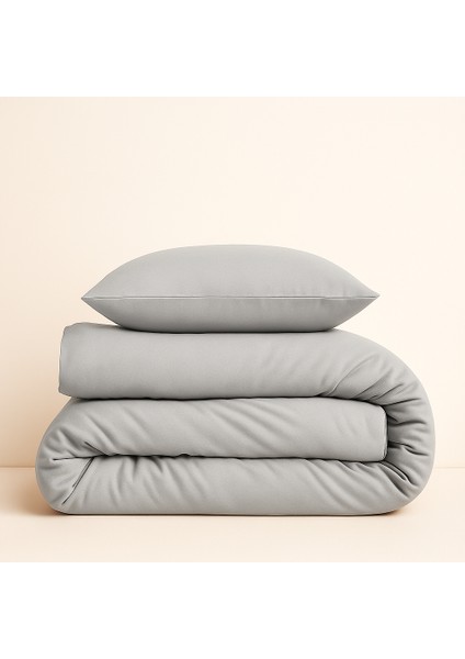 Tek Kişilik %100 Pamuk Nevresim Takımı 160 x 220 cm , Lastikli Çarşaflı Set, Gri modelleri