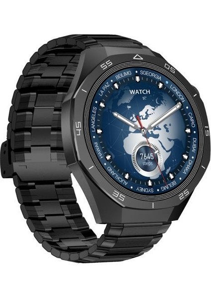 Amoled Ekran 48MM Metal ve Silikon Kordonlu Akıllı Saat Siyah Wt6 Pro