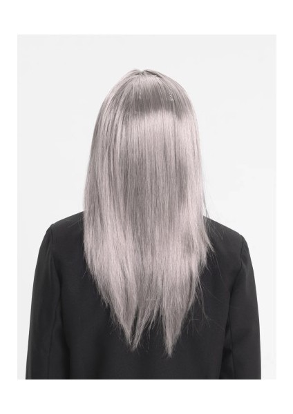 Etkinlik Gösteri Kostüm Peruğu İçin Platin gri Gümüş Uzun Peruk Saç