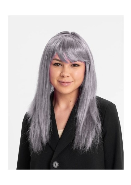 Etkinlik Gösteri Kostüm Peruğu İçin Platin gri Gümüş Uzun Peruk Saç fiyatları