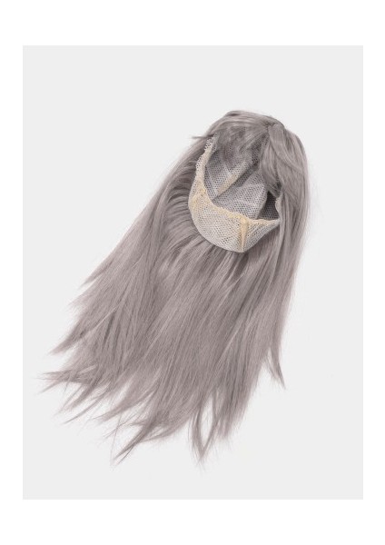 Etkinlik Gösteri Kostüm Peruğu İçin Platin gri Gümüş Uzun Peruk Saç modelleri