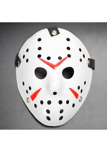 Gösteri Kostüm Maskesi İçin Beyaz Kırmızı Çizgili Tam Yüz Hokey Maske fiyatları