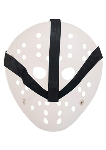 Gösteri Kostüm Maskesi İçin Beyaz Kırmızı Çizgili Tam Yüz Hokey Maske indirimleri