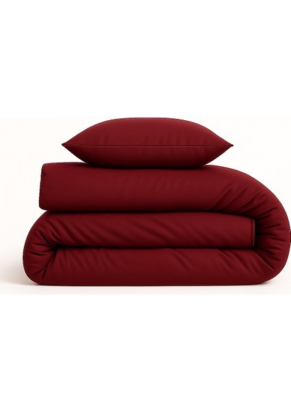 Tek Kişilik %100 Pamuk Nevresim Takımı 160 x 220 cm , Lastikli Çarşaflı Set, Vişne Çürüğü fırsatları