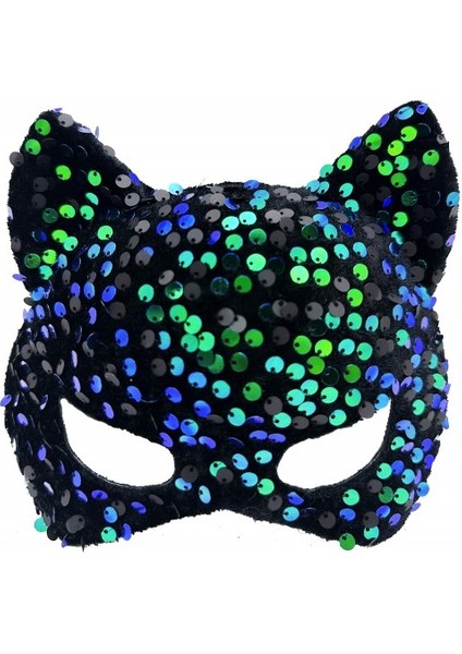 Etkinlik Gösteri Parti Kostümü İçin Siyah Kadife Mavi Yeşil Maskesi fiyatları