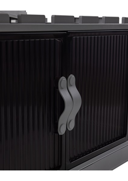 Davin 4 Katlı Portatif Kapaklı Dolap - Soft Gri