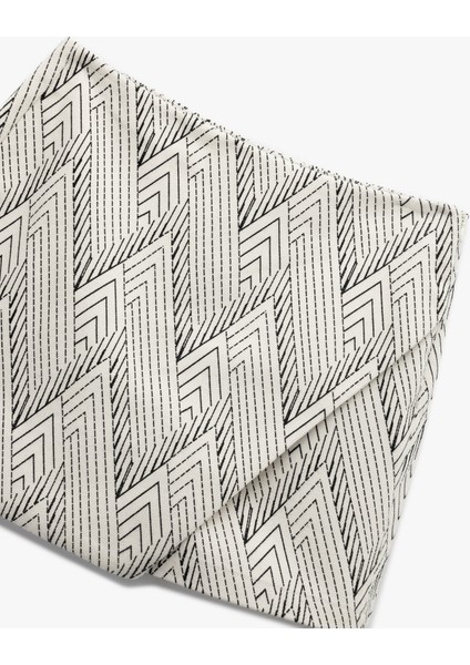 Gabardin Pamuklu Slim Fit Geometrik Desenli Mini Şort Etek