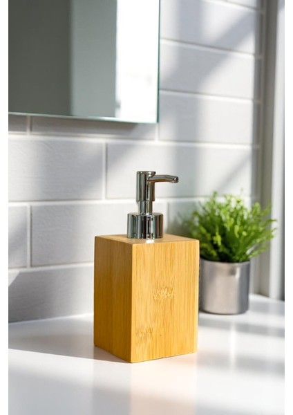 1 Adet Bambu Sıvı Sabunluk - Mutfak Banyo Sıvı Sabun Bulaşık Deterjanı Şişesi 250 ml