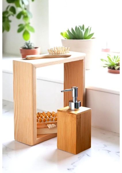 1 Adet Bambu Sıvı Sabunluk - Mutfak Banyo Sıvı Sabun Bulaşık Deterjanı Şişesi 250 ml