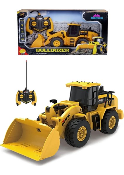 Uzaktan Kumandalı Işıklı Rc Bulldozer 1:24 Ölçekli Inşaat Aracı – 6ch, Şarjlı