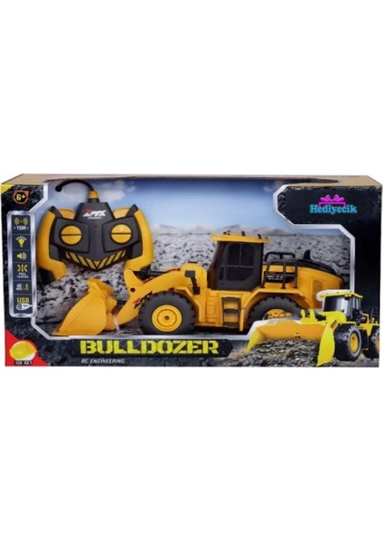 Uzaktan Kumandalı Işıklı Rc Bulldozer 1:24 Ölçekli Inşaat Aracı – 6ch, Şarjlı