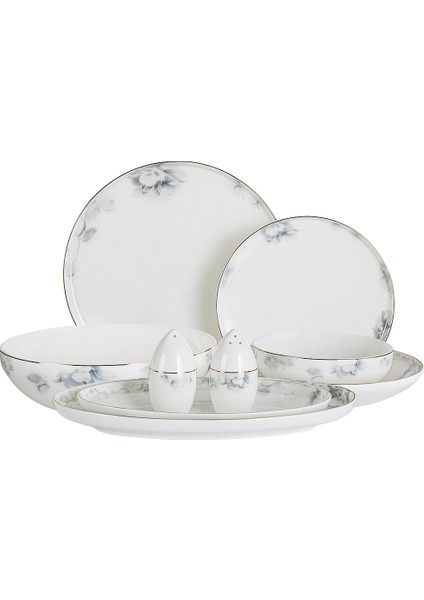 Leal 6 Kişilik 30 Parça Yemek Takımı - Beyaz/açık Mavi