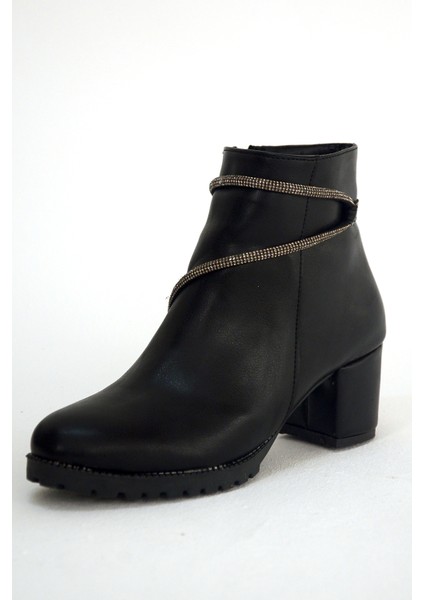 Fermuarlı Taş Detaylı Kadın Bot&bootie 025-403-22CILT