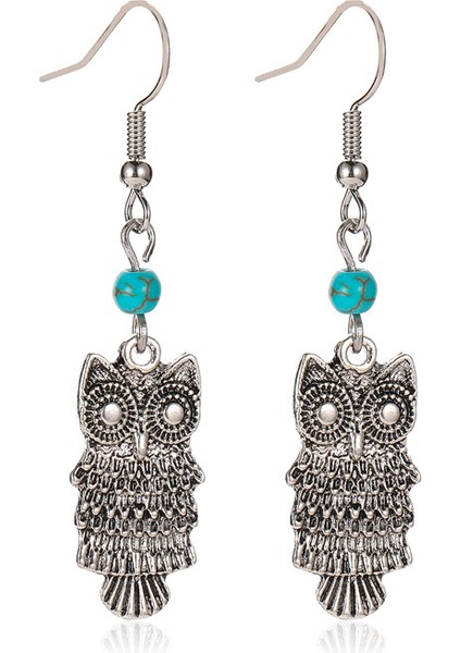 Etnik Tarz Oyma Küpeler Kadın Antik Bronz Atılı Içi Boş Çiçekler ve Yapraklar Küpeler Bohem Yeşillik Küpeler (Yurt Dışından)