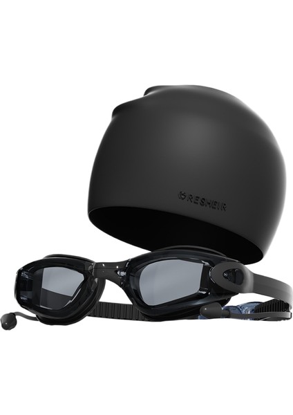 Hd Buğu Önleyici Su Geçirmez Yüzme Gözlüğü Yüzme Şapkası Seti (Yurt Dışından)