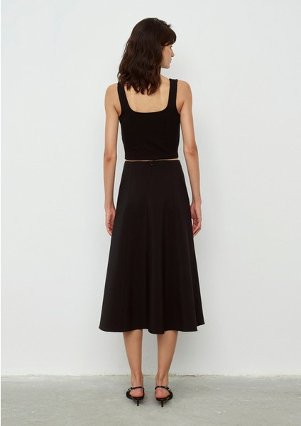 Kare Yaka Siyah Crop Top 1612657-900 fiyatları