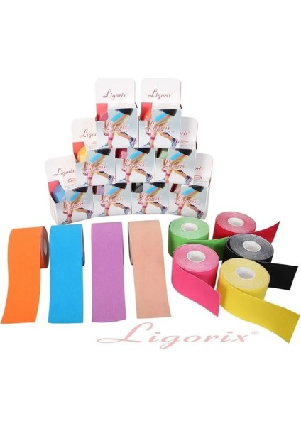 Esnek ve dayanıklı kas bandı, 3'lü paket, 5cm x 5m, siyah renk indirimleri