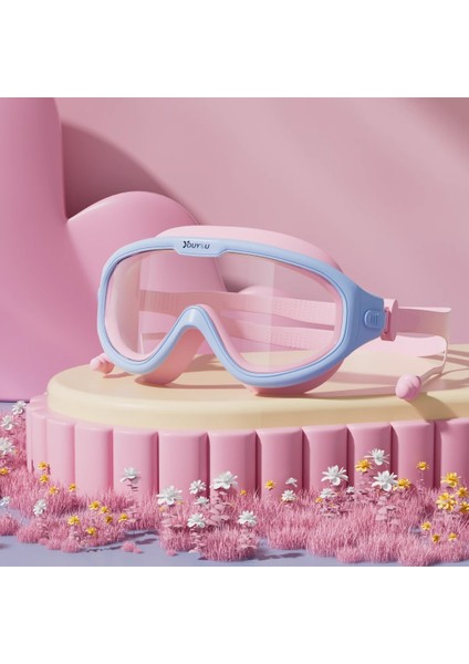 Çocuk Su Geçirmez Buğu Önleyici Yüzme Gözlüğü Yüzme Şapkası Seti Yüzme Özel Ekipmanı (Yurt Dışından)