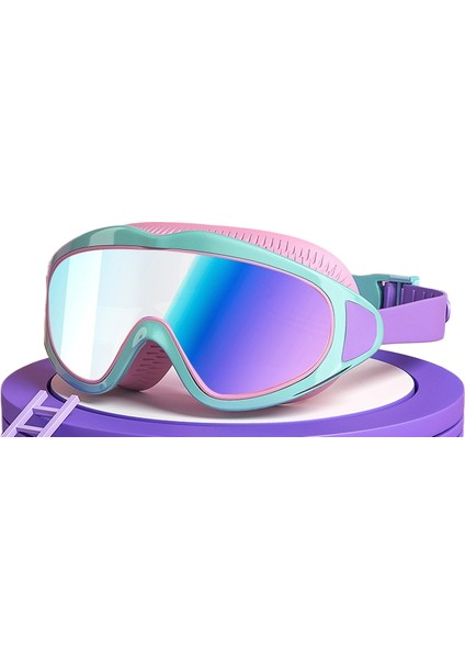 Çocuk Yüzme Gözlüğü Yüzme Şapkası Erkek Kız Yüzme Gözlükleri Su Geçirmez Buğu Önleyici Hd Büyük Çerçeve Dalış Gözlüğü Profesyonel (Yurt Dışından)