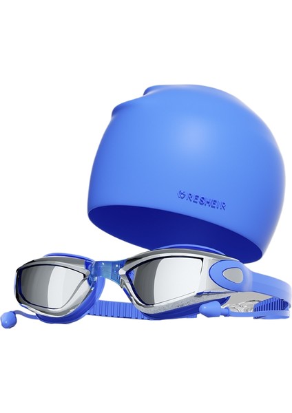 Hd Buğu Önleyici Su Geçirmez Yüzme Gözlüğü Yüzme Şapkası Seti (Yurt Dışından)