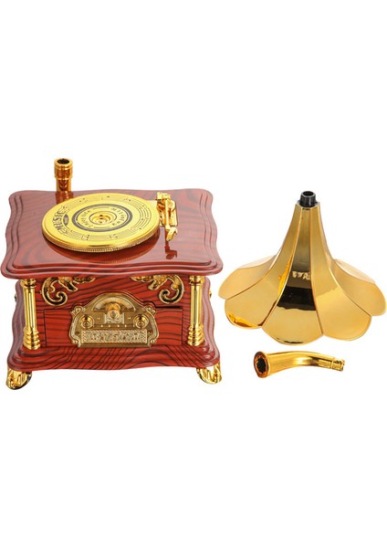 Nostaljik Gramofon Görünümlü Müzik Kutusu Kahverengi Gramafonmuzıkkutusu fiyatları