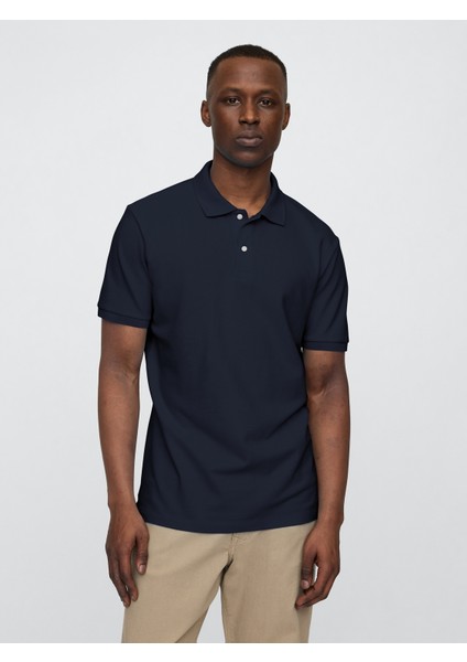 Erkek Lacivert Pique Polo Yaka T-Shirt
