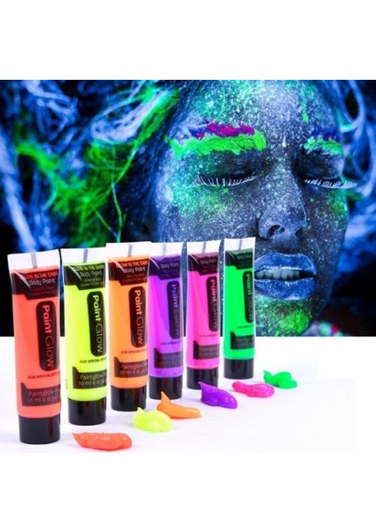 Etkinik Süsleri İçin 12 Adet Karanlıkta Parlayan Fosforlu Krem Boya Seti fırsatları