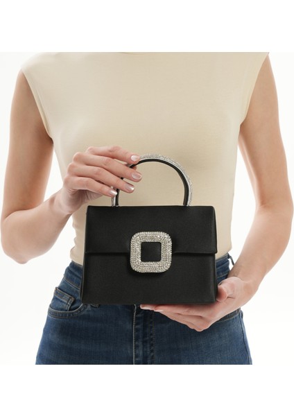 Kadın Saten Kristal Taş Detaylı Zincir Uzun Askılı Abiye Çanta fiyatları