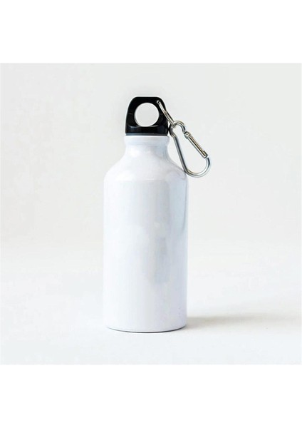 Kancalı alüminyum su matarası, 600ml, şık ve hafif tasarım, beyaz renk. fırsatları