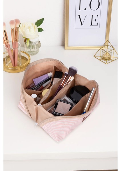 Çok Amaçlı Tutma Kollu Makyaj Çantası Geniş Bölmeli Seyahat Tipi Kozmetik Organizeri fiyatları