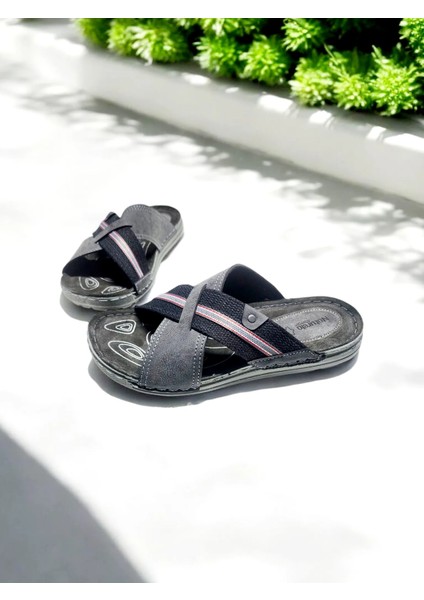 Çapraz Tasarım Deri Iç Taban Ev ve Dışarı Terliği modelleri