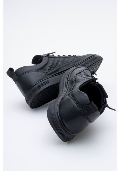 Erkek Rahat Taban Lastik Bağcıklı Sneaker Gerçek Deri Mc 19039 Siyah fırsatları