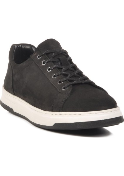 Siyah Nubuk Hakiki Deri Erkek Sneaker 2516 M