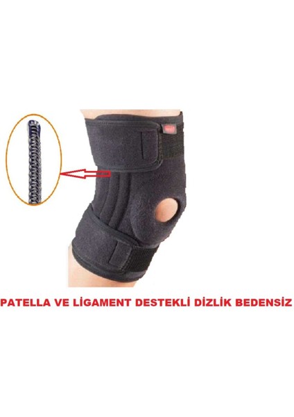 Siyah destekli dizlik, spor ve günlük kullanım için rahat ve esnek tasarım