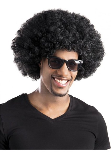 Büro Ev Ofis Etkinlik Gösteri Kostüm Peruğu Için Siyah Kıvırcık Afro Bonus Peruk Saç