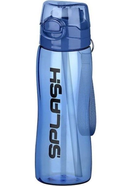 Mavi 750 ml şık ve pratik plastik sıvı taşıma şişesi