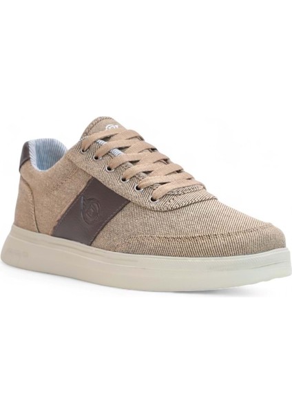 2197-DAKIRS Anatomik Tabanlı Erkek Keten Kumaşlı Sneakers Ayakkabı - NKT02197-KUM-42