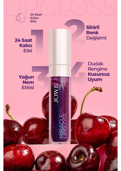 Miracle Lip Gloss - Color-Changing Lip Gloss - Cherry Me - 6 ml modelleri