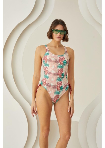 Soft Tropikal Yandan Büzgülü Mayo