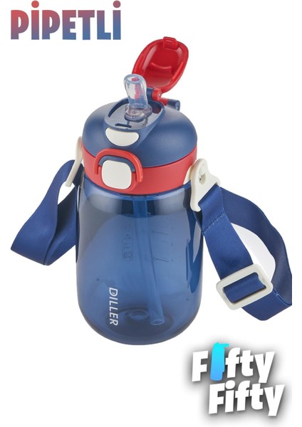 550 ML Çift Kullanımlı Pipetli Su Şişesi, Sağlam ve Şık Tritan Tasarım