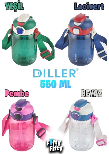 550 ML Çift Kullanımlı Pipetli Su Şişesi, Sağlam ve Şık Tritan Tasarım
