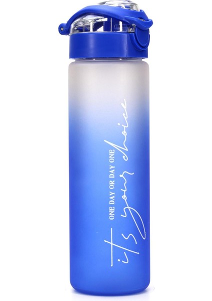 Geniş Ağızlı 0,60L Mavi Tritan Su Şişesi, Spor ve Günlük Kullanım İçin Ideal