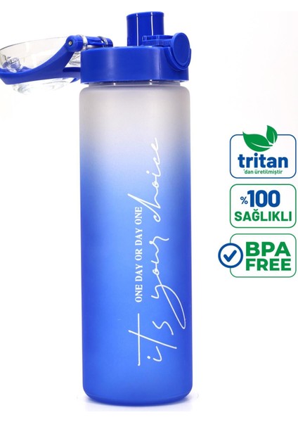 Geniş Ağızlı 0,60L Mavi Tritan Su Şişesi, Spor ve Günlük Kullanım İçin Ideal modelleri