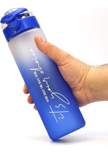 Geniş Ağızlı 0,60L Mavi Tritan Su Şişesi, Spor ve Günlük Kullanım İçin Ideal
