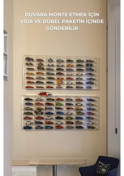 Hot Wheels Pleksi Kapaklı Duvar Araba Rafı – Minoleo 49’luk Orijinal Premıum Seri (5mm Çerçeveli) LED Hediyeli modelleri