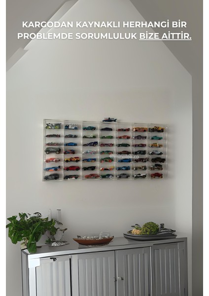 Hot Wheels Pleksi Kapaklı Duvar Araba Rafı – Minoleo 49’luk Orijinal Premıum Seri (5mm Çerçeveli) LED Hediyeli