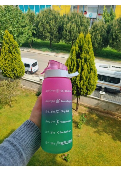 Yeşil 1L Su Matarası, Hafif ve Sağlam Plastik Suluk