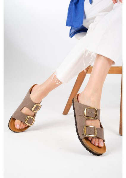 Ines Vizon Renk Ortopedik Mantar Tabanlı Terlik fırsatları