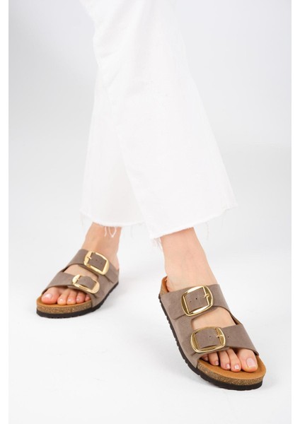 Ines Vizon Renk Ortopedik Mantar Tabanlı Terlik indirimleri