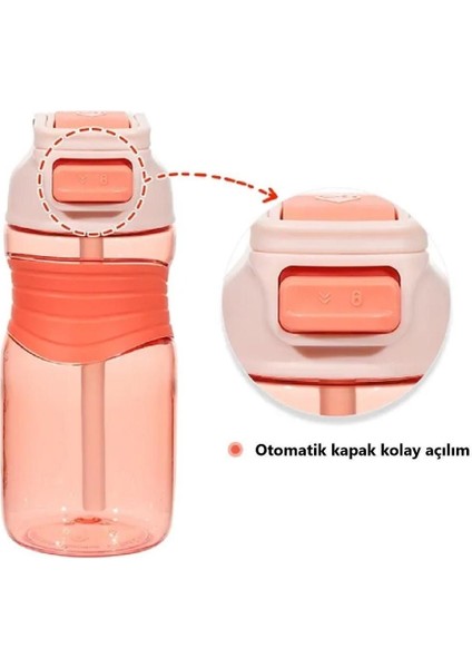 450ml Tritan Su Şişesi, parlak turuncu, sarı ve mavi renk seçenekleri